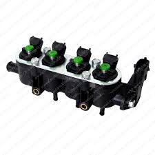 Complete Rail Kit with 4 Injectors for Landi LPG Systems - Green Cap MTA - New Connection - EURO5