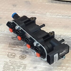 LANDI Rampe d'Injecteurs GPL Complète - Bouchon Orange 12 Trous - Ancienne Connexion BOSCH