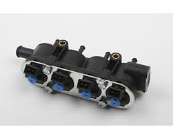 Complete LPG Injector Rail, Blue Cap, LANDI 12-Hole - Old BOSCH Connection