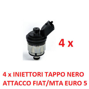 KIT 4 LANDI RENZO LPG INJECTORS - BLACK CAP - MTA FIAT CONNECTION - RECONDITIONED - Image 1