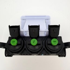 NEW RAIL KIT 3 LPG INJECTORS LANDI RENZO ECO EVO - GREEN CAP MTA - Image 1